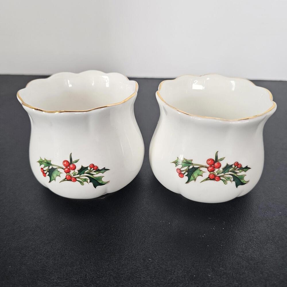 A Cup of Christmas Tea ~ Votive Candle Holder ~ Bone China ~ 1999